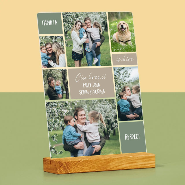 Colaj De Fotografii: Familia Colaj Din Fotografii - Imprimare Pe Sticlă Acrilică (Verticală)