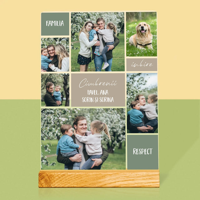Colaj De Fotografii: Familia Colaj Din Fotografii - Imprimare Pe Sticlă Acrilică (Verticală)