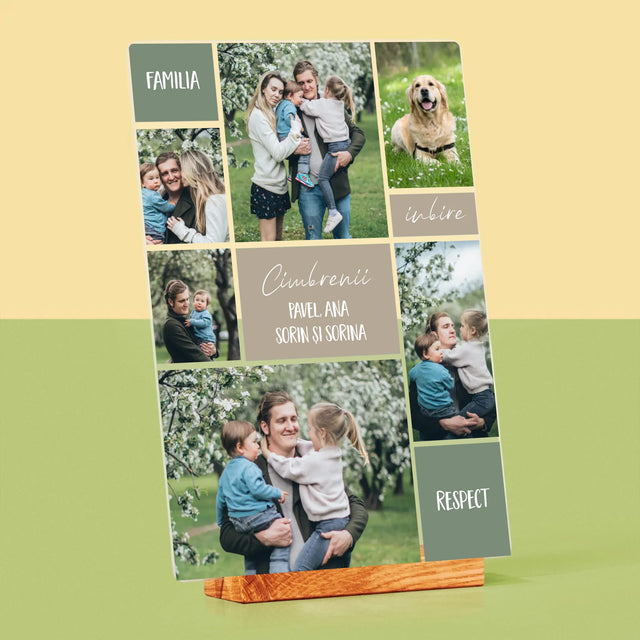 Colaj De Fotografii: Familia Colaj Din Fotografii - Imprimare Pe Sticlă Acrilică (Verticală)