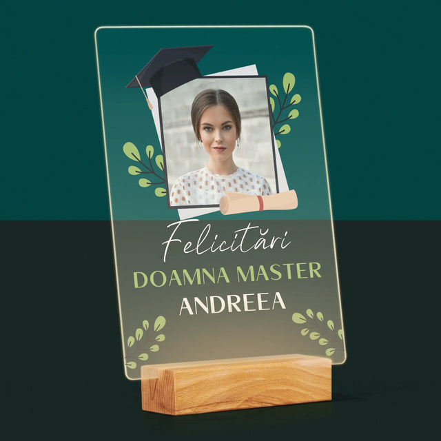 Fotografie Si Semnătură: Felicitări Master - Imprimare Pe Sticlă Acrilică (Verticală)
