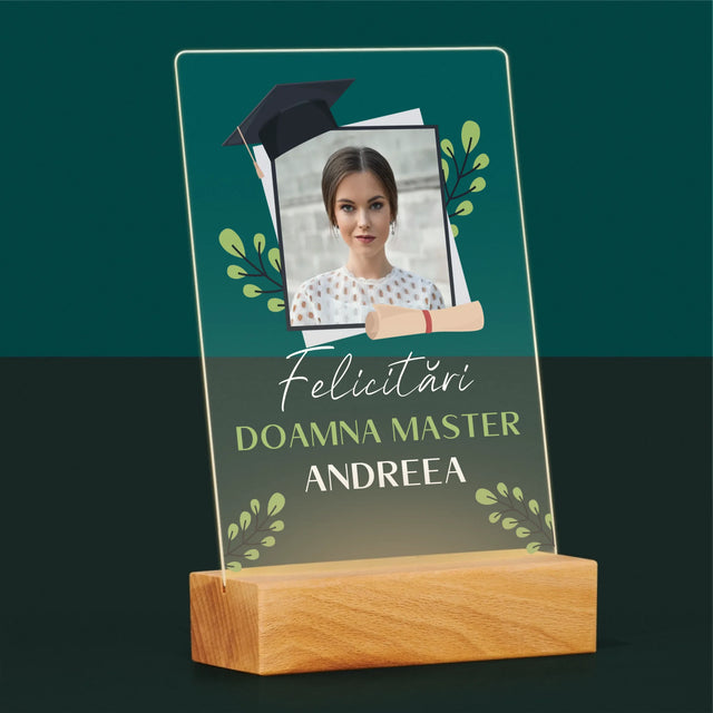 Fotografie Si Semnătură: Felicitări Master - Imprimare Pe Sticlă Acrilică (Verticală)