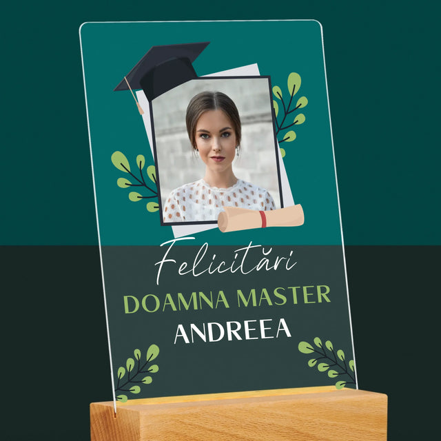 Fotografie Si Semnătură: Felicitări Master - Imprimare Pe Sticlă Acrilică (Verticală)
