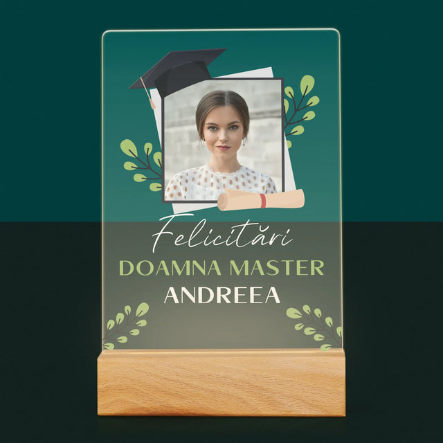 Fotografie Si Semnătură: Felicitări Master - Imprimare Pe Sticlă Acrilică (Verticală)