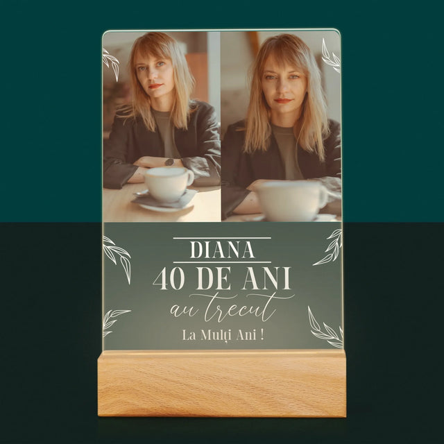 Colaj De Fotografii: Au Trecut 40 De Ani - Imprimare Pe Sticlă Acrilică (Verticală)