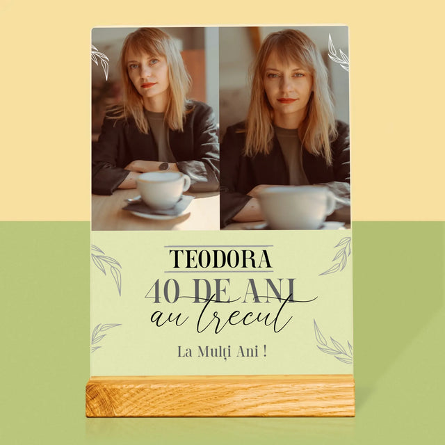 Colaj De Fotografii: Au Trecut 40 De Ani - Imprimare Pe Sticlă Acrilică (Verticală)