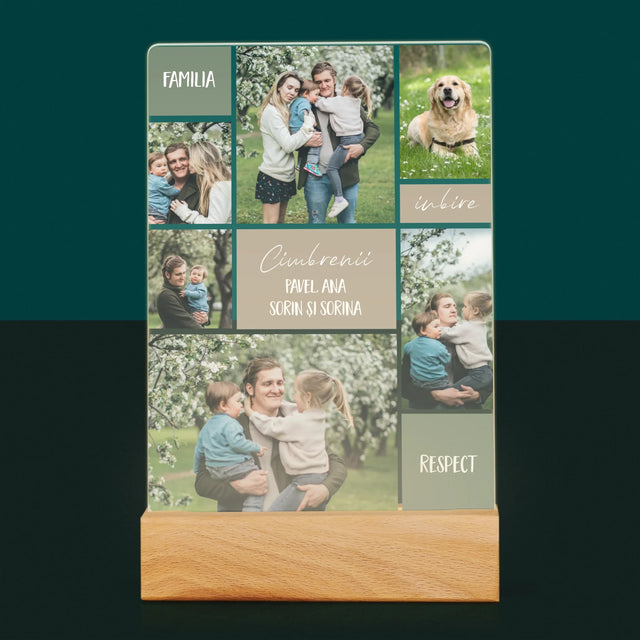 Colaj De Fotografii: Familia Colaj Din Fotografii - Imprimare Pe Sticlă Acrilică (Verticală)