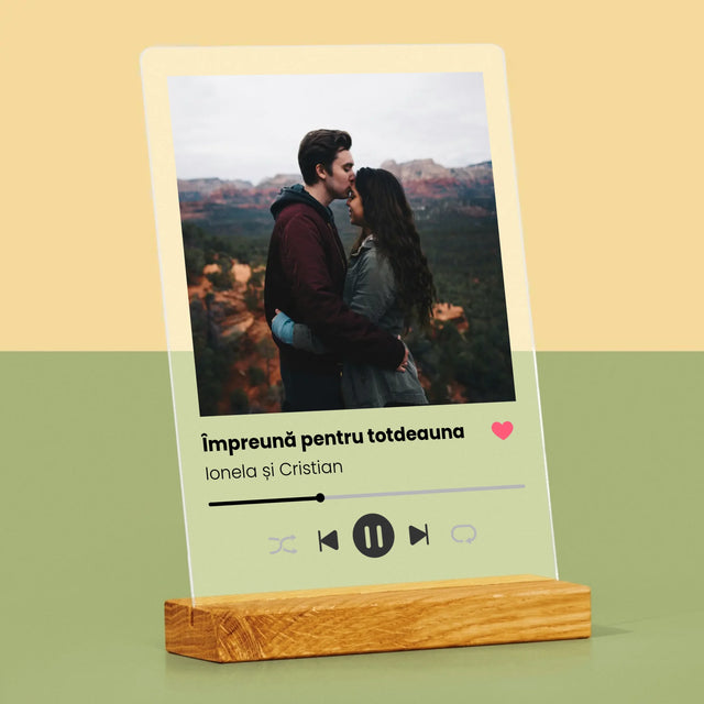 Fotografie Si Semnătură: Spotify Cu Fotografia Ta - Imprimare Pe Sticlă Acrilică (Verticală)