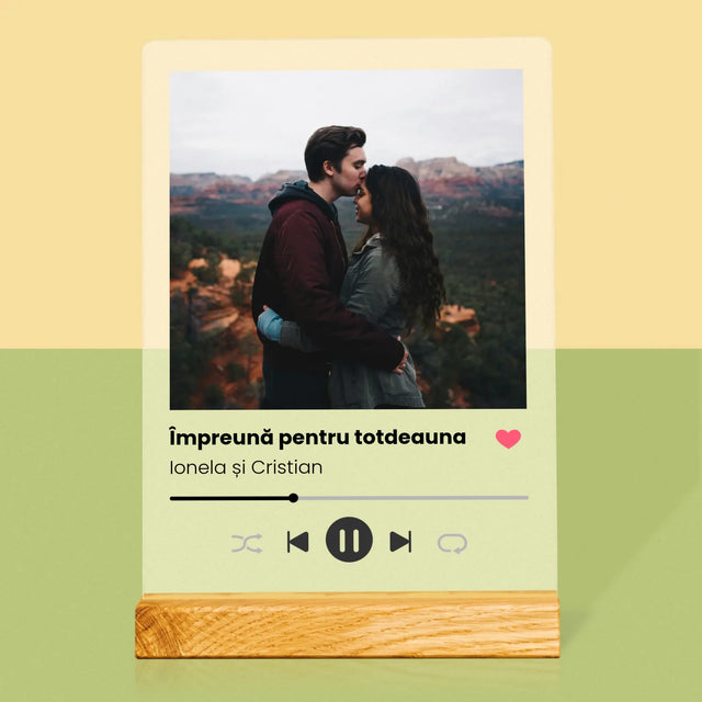 Fotografie Si Semnătură: Spotify Cu Fotografia Ta - Imprimare Pe Sticlă Acrilică (Verticală)