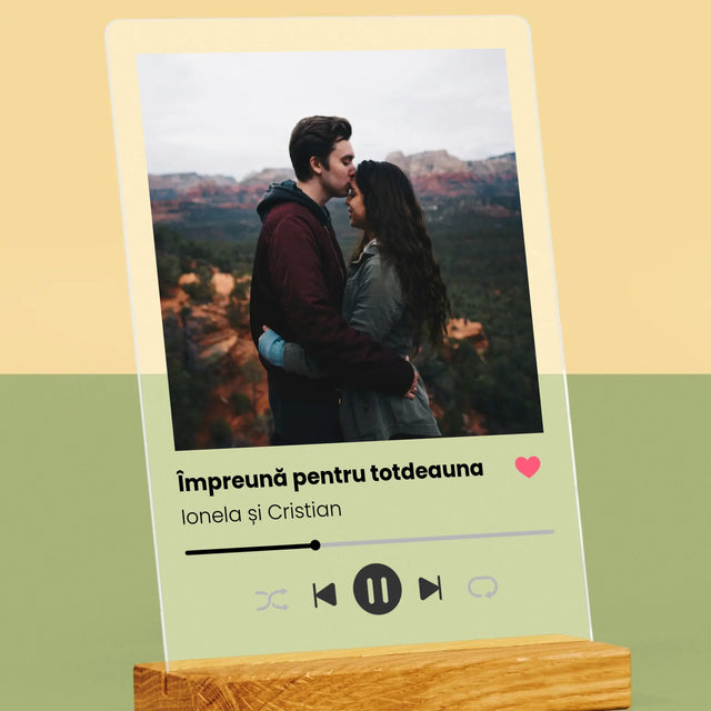 Fotografie Si Semnătură: Spotify Cu Fotografia Ta - Imprimare Pe Sticlă Acrilică (Verticală)