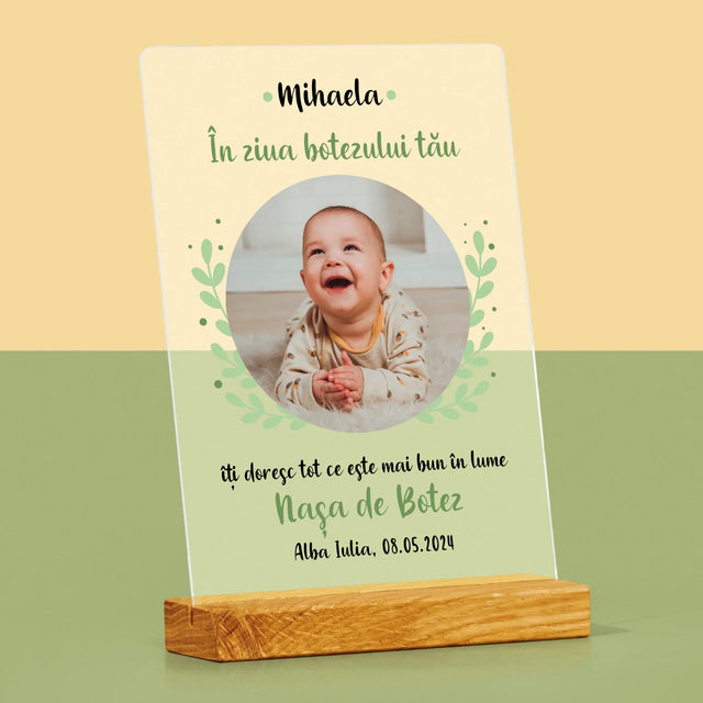 Fotografie Si Semnătură: Cu Prilejul Sfântului Botez - Imprimare Pe Sticlă Acrilică (Verticală)