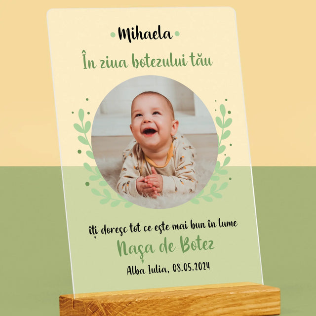 Fotografie Si Semnătură: Cu Prilejul Sfântului Botez - Imprimare Pe Sticlă Acrilică (Verticală)