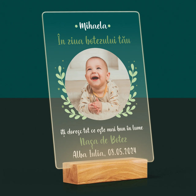 Fotografie Si Semnătură: Cu Prilejul Sfântului Botez - Imprimare Pe Sticlă Acrilică (Verticală)