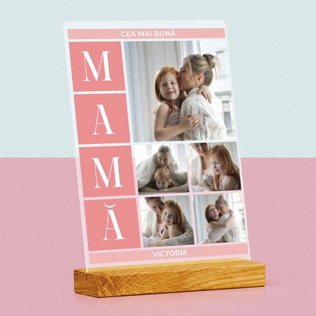 Colaj De Fotografii: Cea Mai Bună Mamă Colaj - Imprimare Pe Sticlă Acrilică (Verticală)