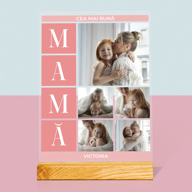 Colaj De Fotografii: Cea Mai Bună Mamă Colaj - Imprimare Pe Sticlă Acrilică (Verticală)