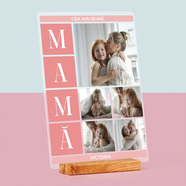 Colaj De Fotografii: Cea Mai Bună Mamă Colaj - Imprimare Pe Sticlă Acrilică (Verticală)