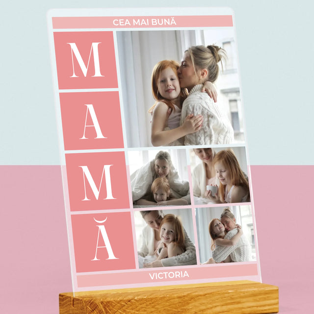 Colaj De Fotografii: Cea Mai Bună Mamă Colaj - Imprimare Pe Sticlă Acrilică (Verticală)