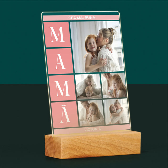 Colaj De Fotografii: Cea Mai Bună Mamă Colaj - Imprimare Pe Sticlă Acrilică (Verticală)