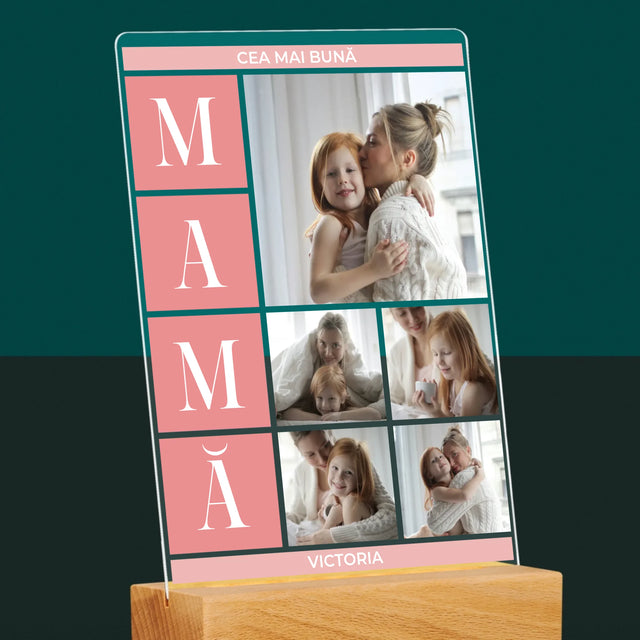Colaj De Fotografii: Cea Mai Bună Mamă Colaj - Imprimare Pe Sticlă Acrilică (Verticală)