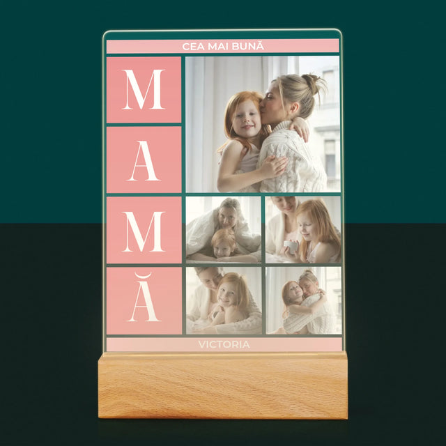 Colaj De Fotografii: Cea Mai Bună Mamă Colaj - Imprimare Pe Sticlă Acrilică (Verticală)