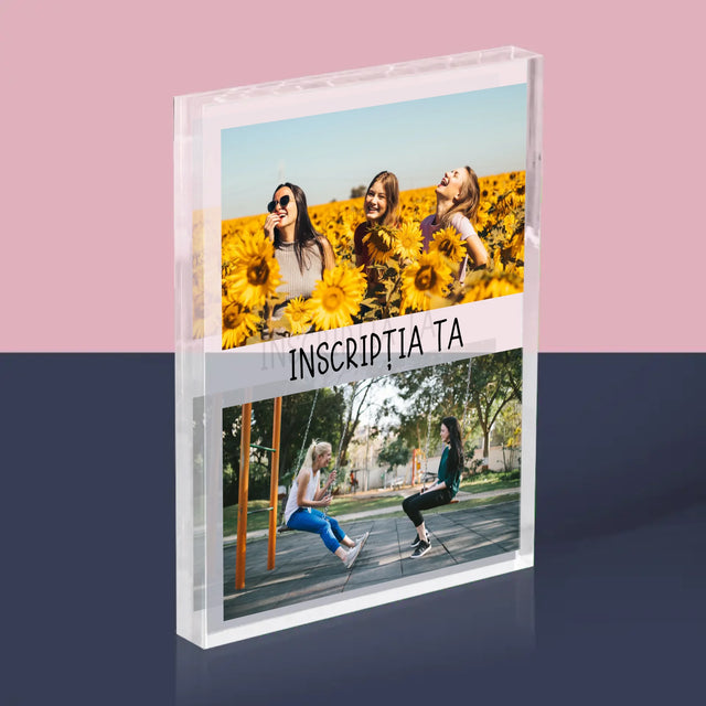 Colaj De Fotografii: 2 Fotografii Cu Inscripție - Bloc Acrilic
