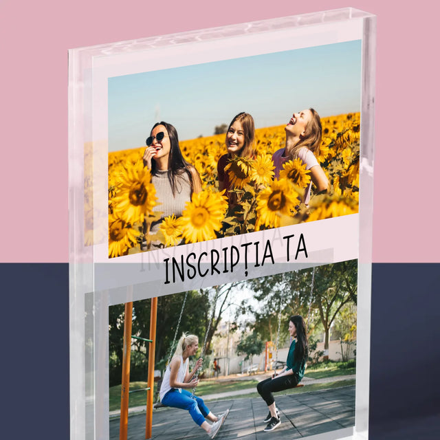 Colaj De Fotografii: 2 Fotografii Cu Inscripție - Bloc Acrilic