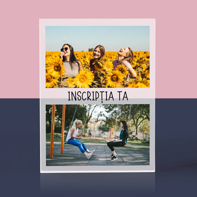 Colaj De Fotografii: 2 Fotografii Cu Inscripție - Bloc Acrilic
