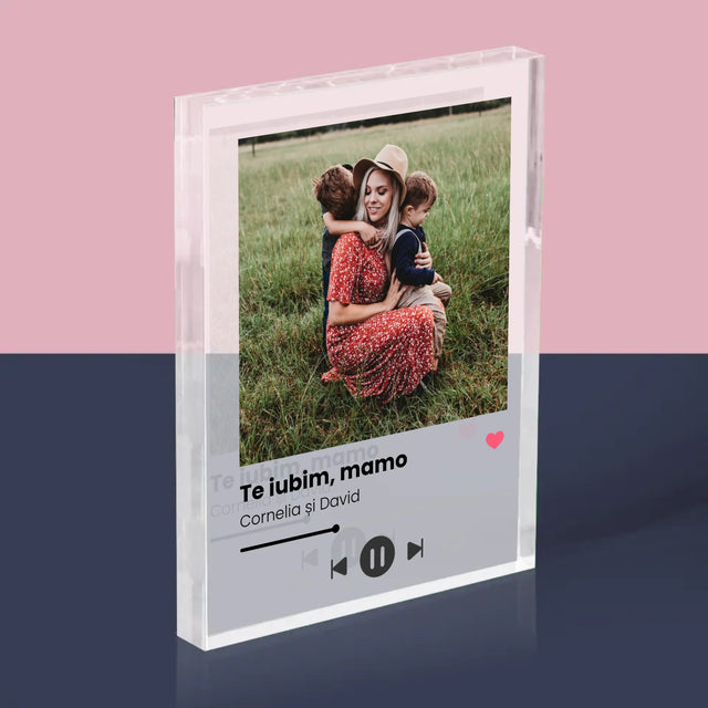 Fotografie Si Semnătură: Te Iubim Mamo - Bloc Acrilic