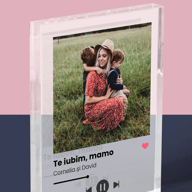 Fotografie Si Semnătură: Te Iubim Mamo - Bloc Acrilic