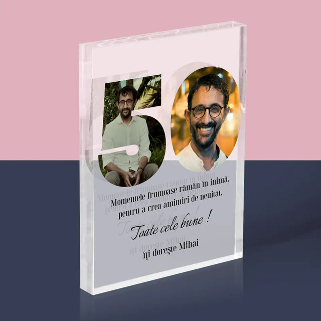 Cuvânt Din Fotografii: 50 Zi De Naștere - Bloc Acrilic