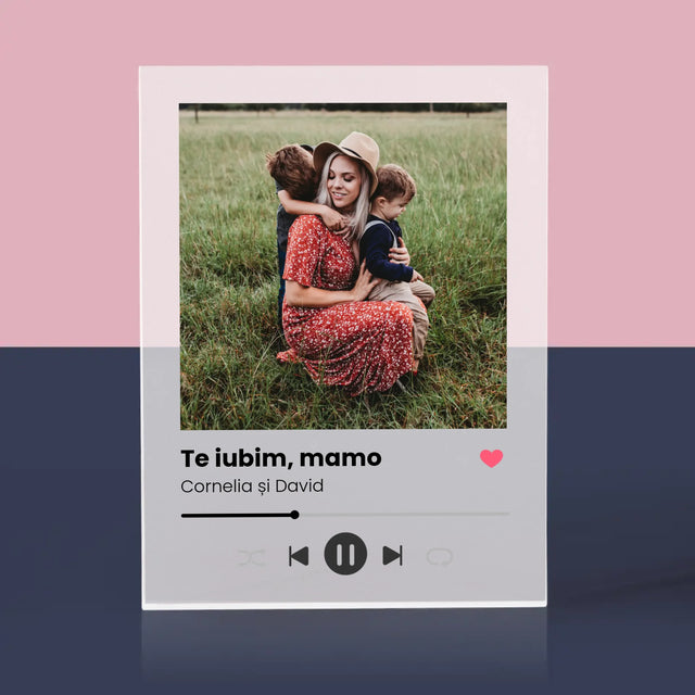 Fotografie Si Semnătură: Te Iubim Mamo - Bloc Acrilic