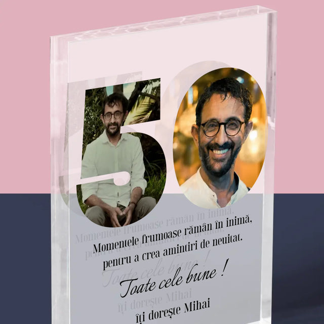 Cuvânt Din Fotografii: 50 Zi De Naștere - Bloc Acrilic