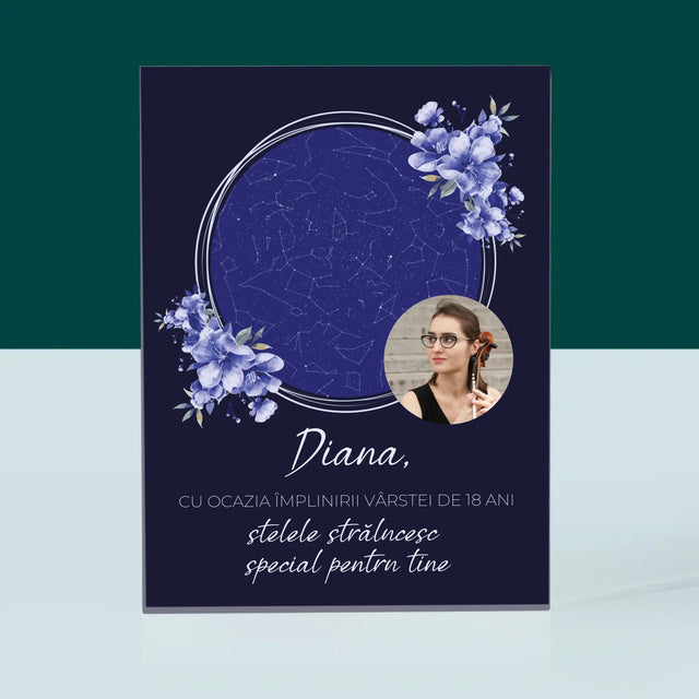 Harta Stelelor: Harta Stelelor: Stelele Strălucesc Pentru A-Ți Sărbători Ziua De Naștere - Bloc Acrilic