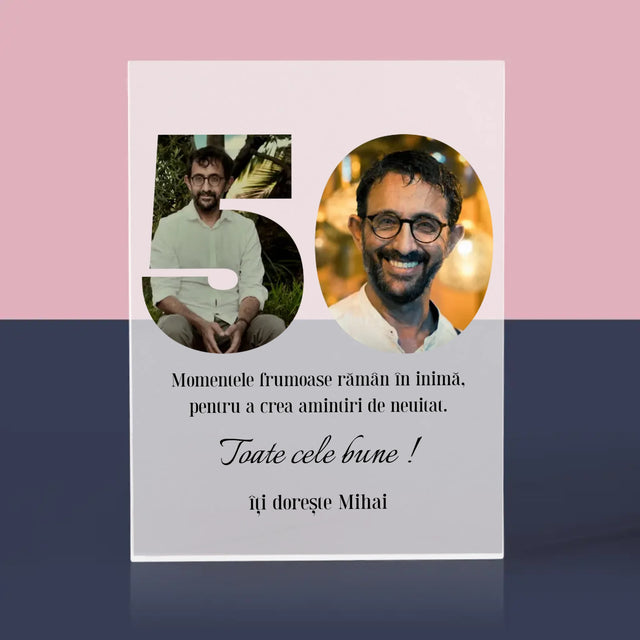 Cuvânt Din Fotografii: 50 Zi De Naștere - Bloc Acrilic