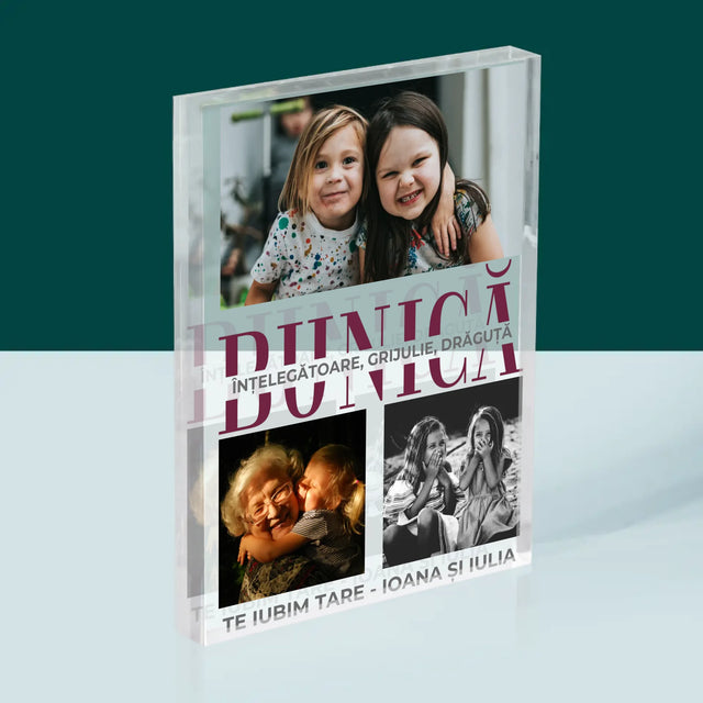 Colaj De Fotografii: Bunică Trăsături De Caracter - Bloc Acrilic