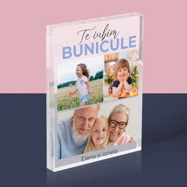 Colaj De Fotografii: Te Iubim Bunicule - Bloc Acrilic