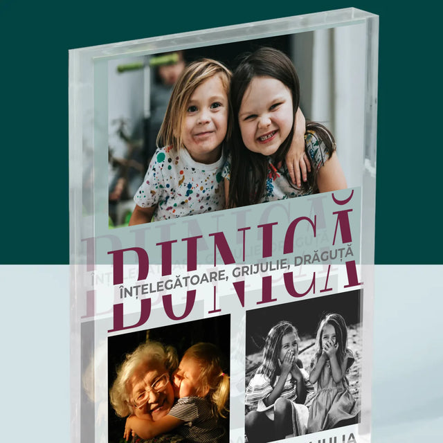 Colaj De Fotografii: Bunică Trăsături De Caracter - Bloc Acrilic