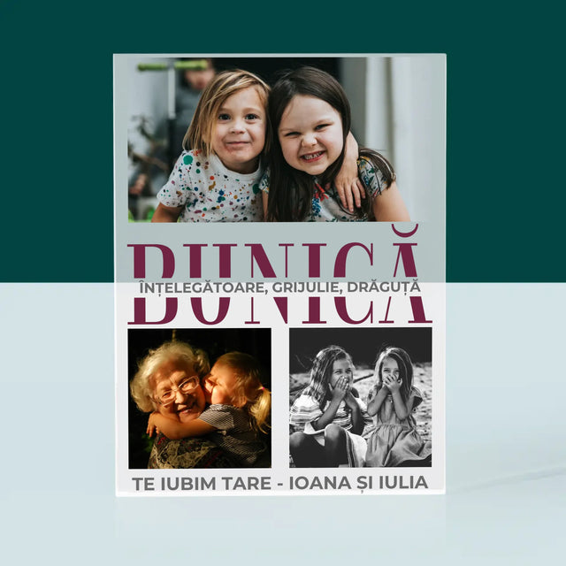 Colaj De Fotografii: Bunică Trăsături De Caracter - Bloc Acrilic