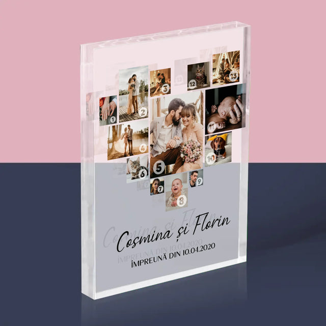 Colaj De Fotografii: Inimă - Colaj Din Fotografii - Bloc Acrilic