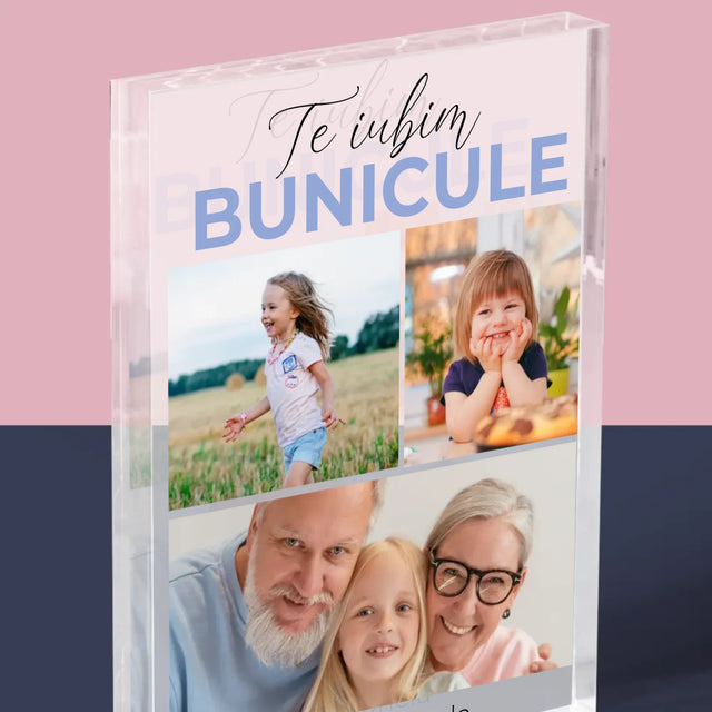 Colaj De Fotografii: Te Iubim Bunicule - Bloc Acrilic