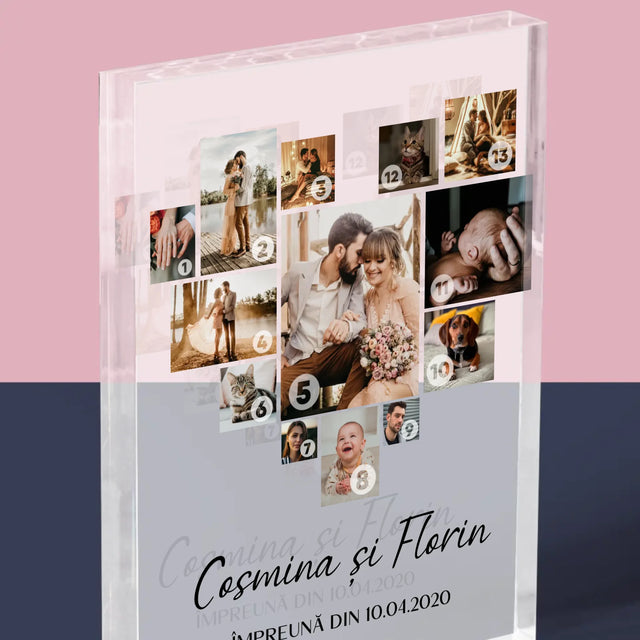 Colaj De Fotografii: Inimă - Colaj Din Fotografii - Bloc Acrilic