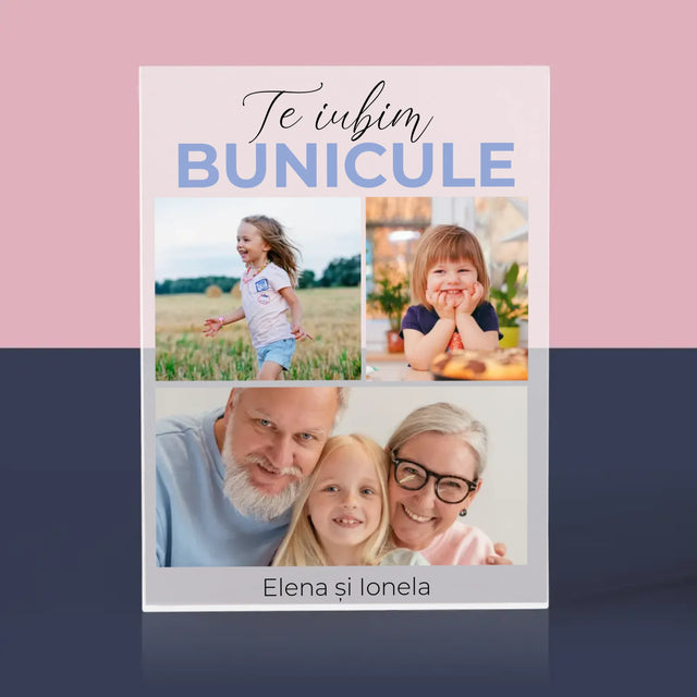 Colaj De Fotografii: Te Iubim Bunicule - Bloc Acrilic