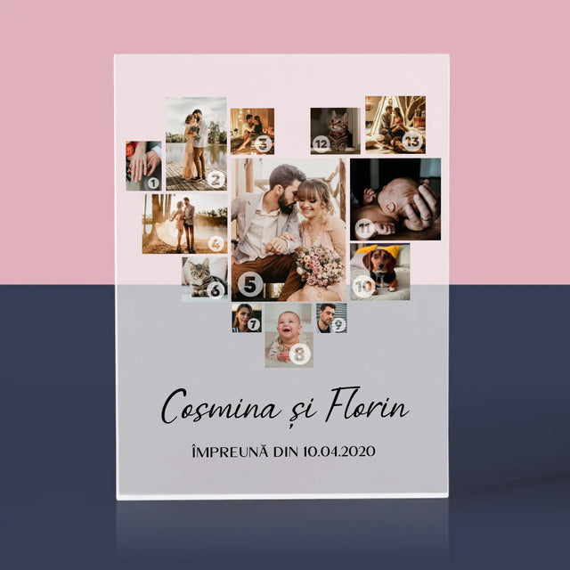 Colaj De Fotografii: Inimă - Colaj Din Fotografii - Bloc Acrilic