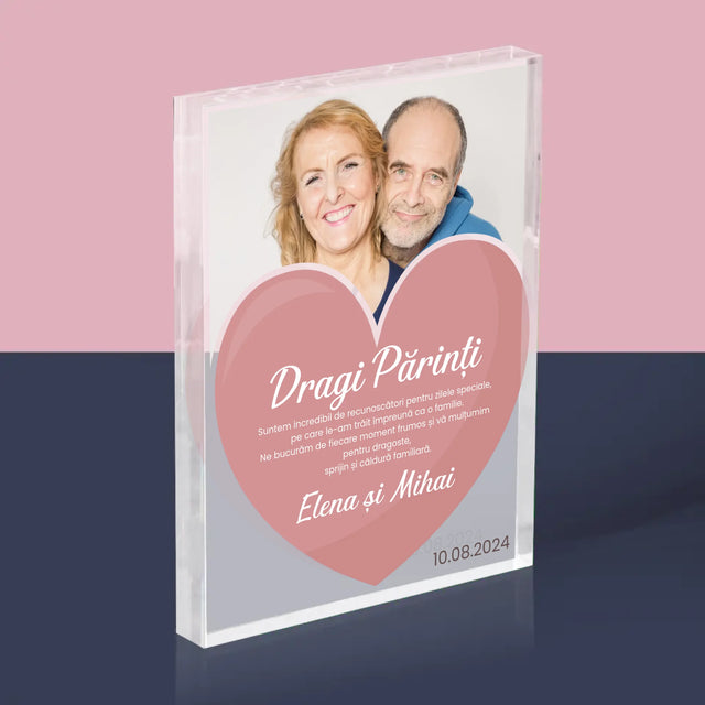 Fotografie Si Semnătură: Dragi Părinți - Bloc Acrilic