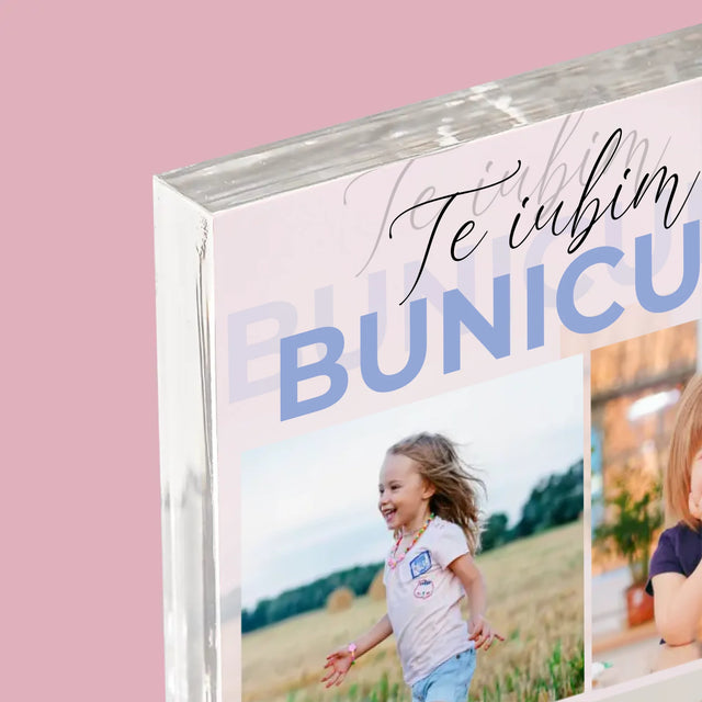 Colaj De Fotografii: Te Iubim Bunicule - Bloc Acrilic