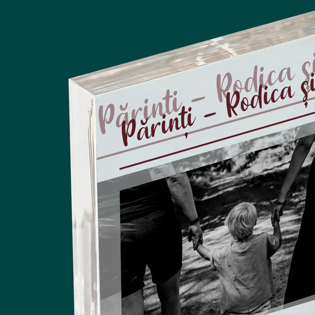 Fotografie Si Semnătură: Părinți Definiția Dragostei Lor - Bloc Acrilic