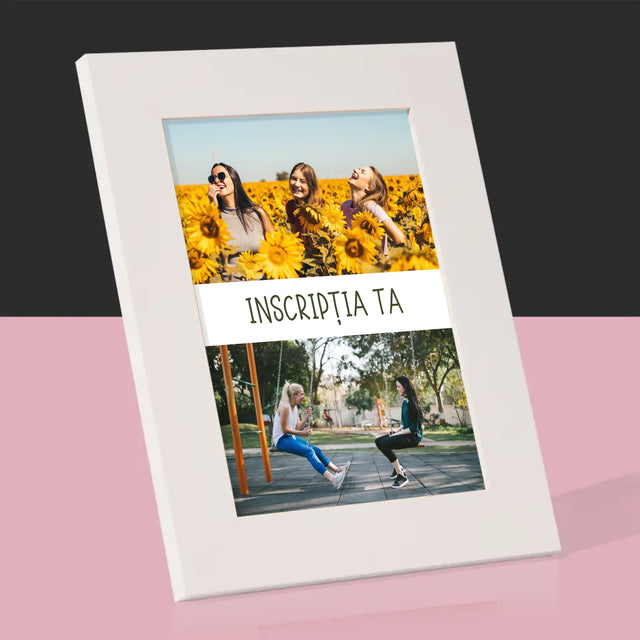 Colaj De Fotografii: 2 Fotografii Cu Inscripție - Ramă Pentru Fotografii (Horizontală)