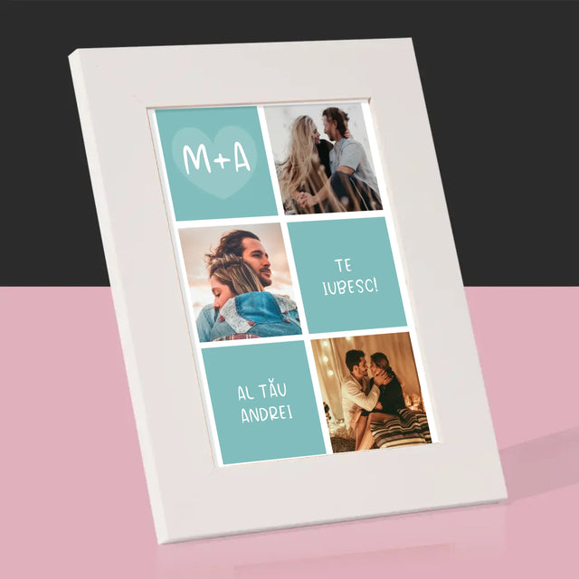 Colaj De Fotografii: Te Iubesc Inițiale - Ramă Pentru Fotografii (Horizontală)