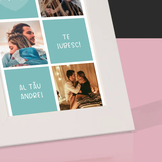 Colaj De Fotografii: Te Iubesc Inițiale - Ramă Pentru Fotografii (Horizontală)