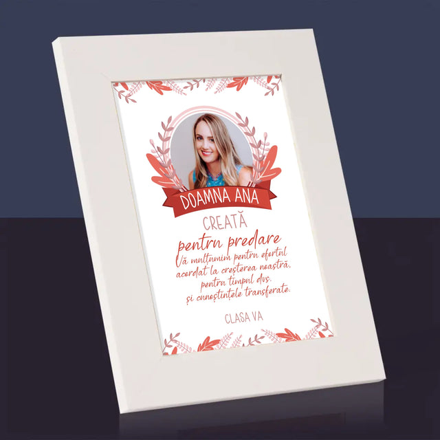 Fotografie Si Semnătură: Creată Pentru A Preda - Ramă Pentru Fotografii (Horizontală)