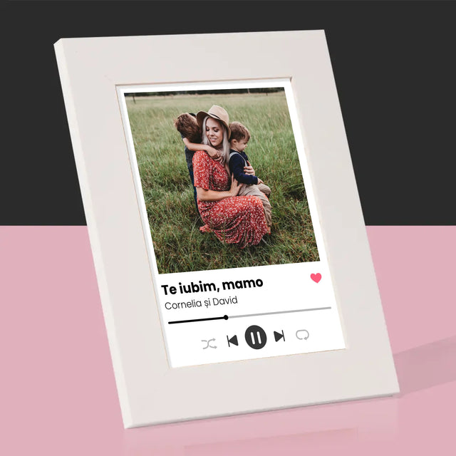 Fotografie Si Semnătură: Te Iubim Mamo - Ramă Pentru Fotografii (Horizontală)